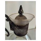 Vintage Silver Plated Glass Coffee Carafe