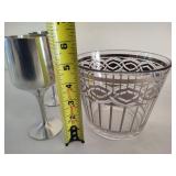 Two Pewter Goblets & Celtic Bowl