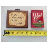 Smoking Sign & Old Tobacco Container