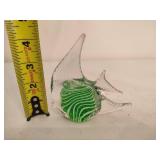 Glass Fish Paperweight and Angel Cup