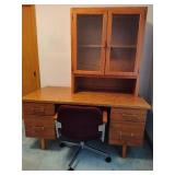 Two Piece Desk/Credenza & Chair on Wheels