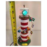 Holiday Revolving Lighthouse, Tealight Holder & Skating Children Waterglobe