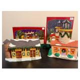Authentic Christmas Valle " The Yellow Barn" and "The Stucco Lighthouse" *w/Original Boxes*