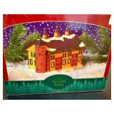 Authentic Christmas Valle " The Yellow Barn" and "The Stucco Lighthouse" *w/Original Boxes*