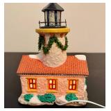 Authentic Christmas Valle " The Yellow Barn" and "The Stucco Lighthouse" *w/Original Boxes*