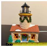 Authentic Christmas Valle " The Yellow Barn" and "The Stucco Lighthouse" *w/Original Boxes*
