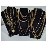 Lot of Assorted Gold & Silver Tone Costume Necklaces
