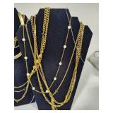 Lot of Assorted Gold & Silver Tone Costume Necklaces