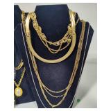Lot of Assorted Gold & Silver Tone Costume Necklaces
