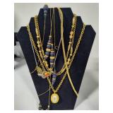 Lot of Assorted Gold & Silver Tone Costume Necklaces