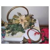 Brass Horns, Pine Cones & Holiday Decor