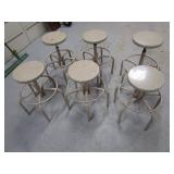 (6) Adjustable Height Shop Stools