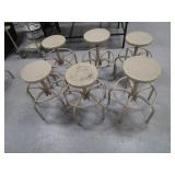 (6) Adjustable Height Shop Stools