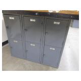 Butcher Block Shop Table w/2 Sided Locker Base 64"x54"x34"