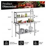 Jocisland 48" X 24" NSF Stainless Steel Work Table