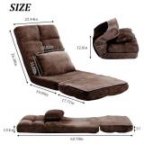 DeeLyan Floor Chair with Back Support and Pillow (Brown)