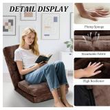 DeeLyan Floor Chair with Back Support and Pillow (Brown)