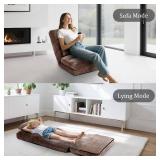 DeeLyan Floor Chair with Back Support and Pillow (Brown)