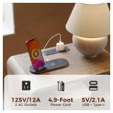 Evermagin Rattan Nightstand with Charger Stations