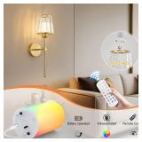 KPShine Crystal Battery Powered Wall Sconces Set of 2