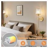 KPShine Crystal Battery Powered Wall Sconces Set of 2