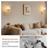 KPShine Crystal Battery Powered Wall Sconces Set of 2