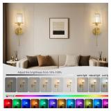 KPShine Crystal Battery Powered Wall Sconces Set of 2