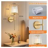 KPShine Crystal Battery Powered Wall Sconces Set of 2