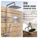 G-Promise 316 Marine Grade Stainless Steel Outdoor Shower Kit