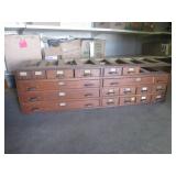(A-4) Antique Wood 20-Drawer Cabine...