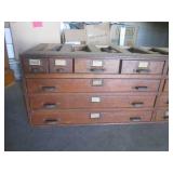 (A-4) Antique Wood 20-Drawer Cabine...