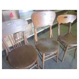 (RMC) 3 Vintage Wood Chairs...