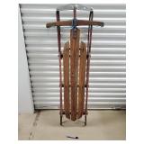 Explorer Wooden Sled with Metal Runners - Vintage Toboggan