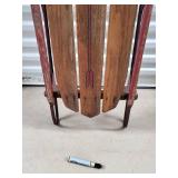 Explorer Wooden Sled with Metal Runners - Vintage Toboggan