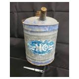 Your Own Vintage Metal Oil Can with Side Spout - Blue Label