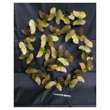 Vintage Brass Butterfly Wall Wreath - Circular Ring of Patina Butterflies