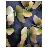 Vintage Brass Butterfly Wall Wreath - Circular Ring of Patina Butterflies