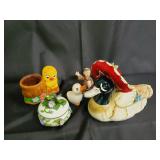 Ceramic Duck Figurines (Lot of 8) - Decorative Bird & Floral Accessories