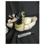 Ceramic Duck Figurines (Lot of 8) - Decorative Bird & Floral Accessories