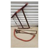 Frame Saw & Hacksaw - Vintage Rusty Tools Lot