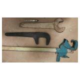 Blue Pipe Threading Tool with Long Guide Rail & Wrench Set