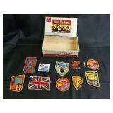 Dutch Masters Cigars Box with Vintage Patch Collection - ABC Triplicate Club, WIBC, Union Jack