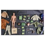 Vintage G.I. Joe Action Figure Lot with Army Manual, Gear & Clothing