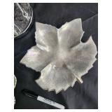 Silver-Tone Wire Topiary Stands, Floral-Engraved Round Plate & Leaf Dish (Lot of 4)