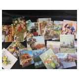 Assorted Vintage Postcards - Landscapes, Florals & People
