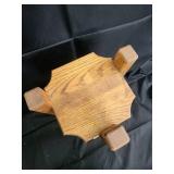 Oak Wood Plant Stand - Four-Post Frame with Octagonal Shelf