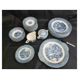 Blue Willow-Style Transferware Dinnerware Set - Assorted Plates & Accessories