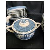 Blue Willow-Style Transferware Dinnerware Set - Assorted Plates & Accessories