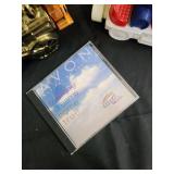 Glass Bell Dome Figurine with Lavender Gown, Antique Train Toys & Avon CD Set