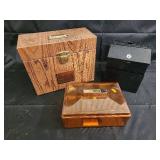 Porta File Personal File Safe Cabinet Wood Finish - Air Lok Humidor Box & Black Storage Box